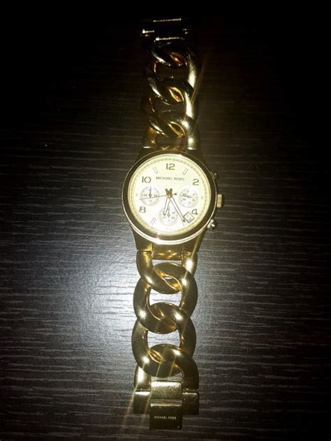 michael kors gold cuban link watch|Gold.